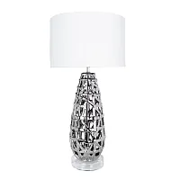Настольная лампа Taiyi A4002LT-1CC Arte Lamp белая 1 лампа, основание хром керамика в стиле классический 